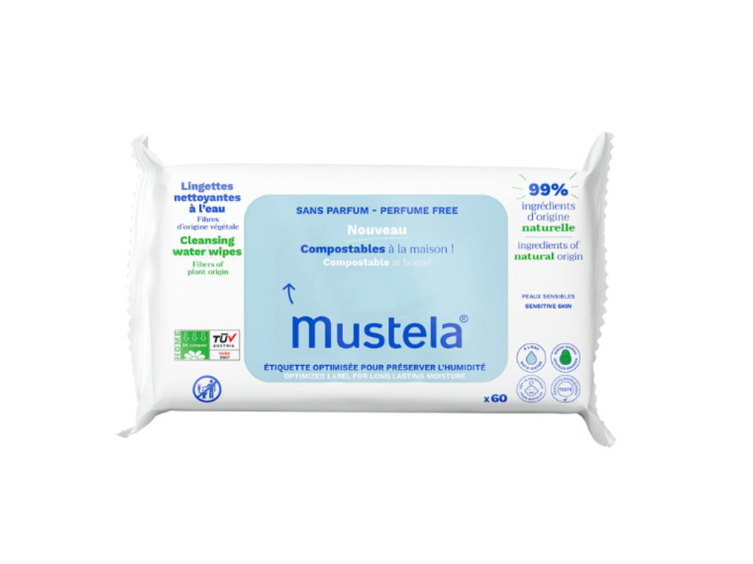 Mustela Salviette Compostabili all'acqua Senza Profumo 60pz