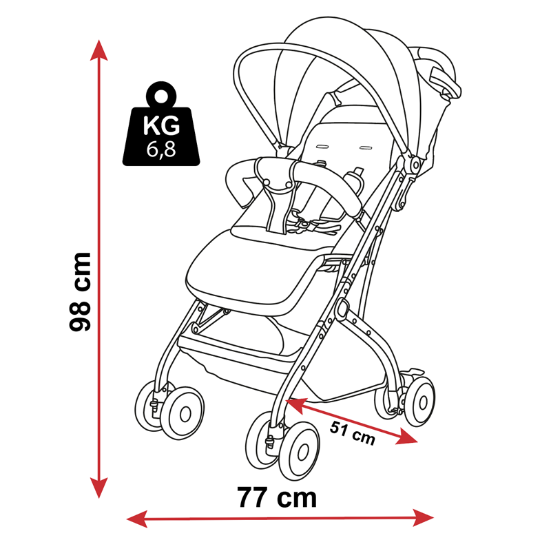 Passeggino Leggero Leonie Joy con Borsa e Coprigambe Vari Colori 0/22kg