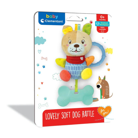 Clementoni Lovely Soft Dog Rattle
