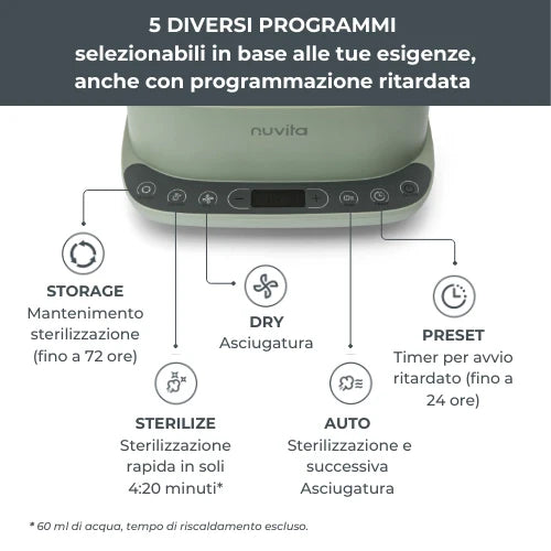 Nuvita Sterilizzatore con Asciugatura 2 in 1 SteriDry