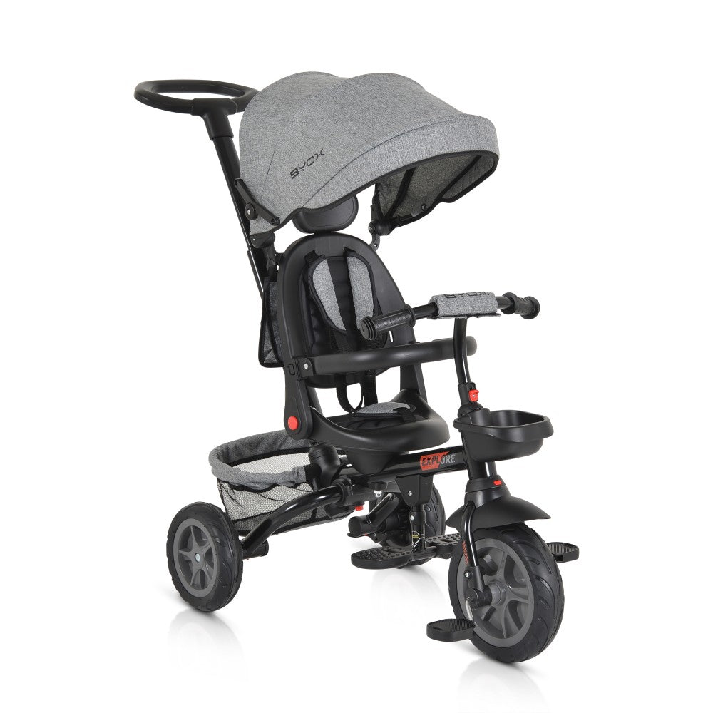 Triciclo Byox Explore con Manubrio Pieghevole Grigio