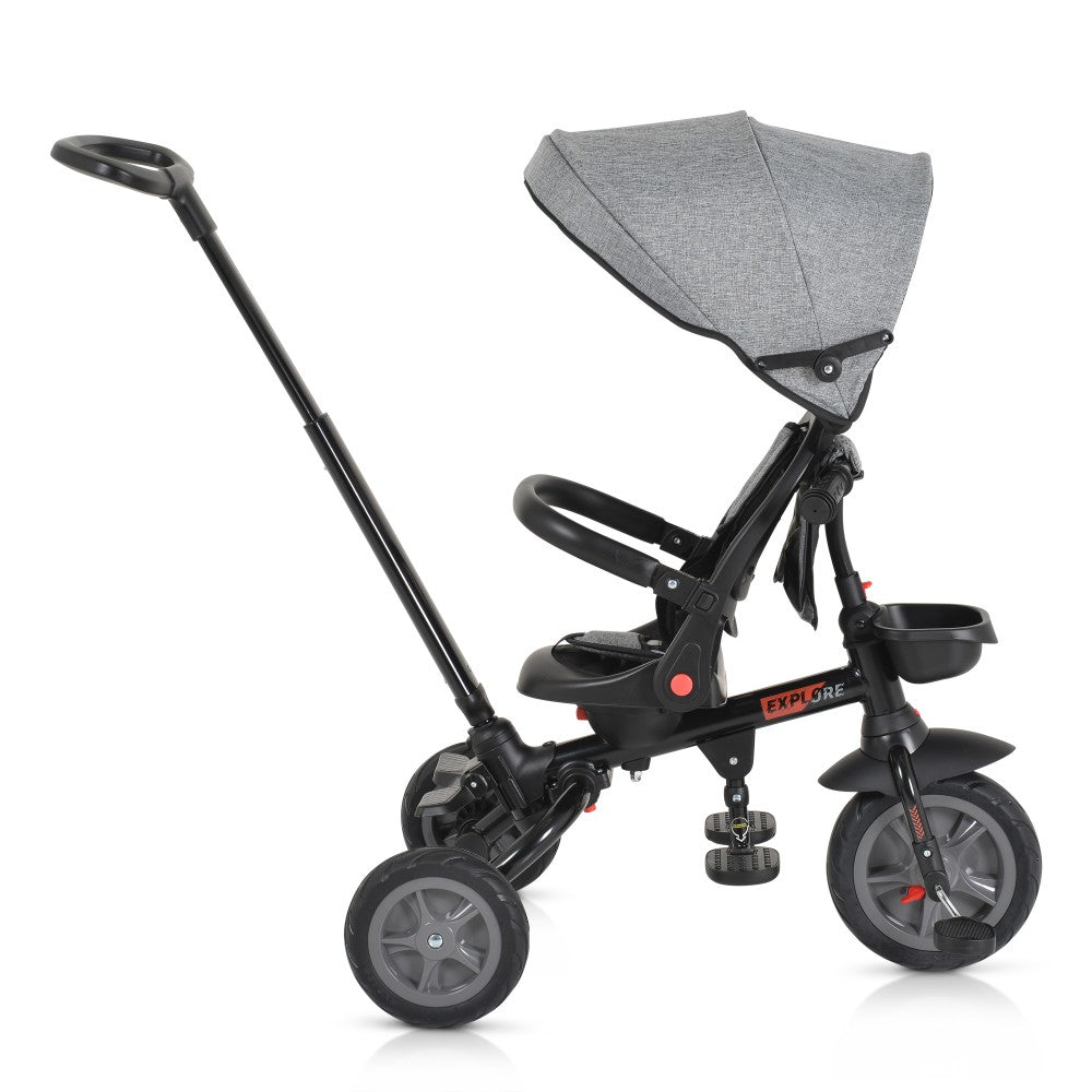 Triciclo Byox Explore con Manubrio Pieghevole Grigio