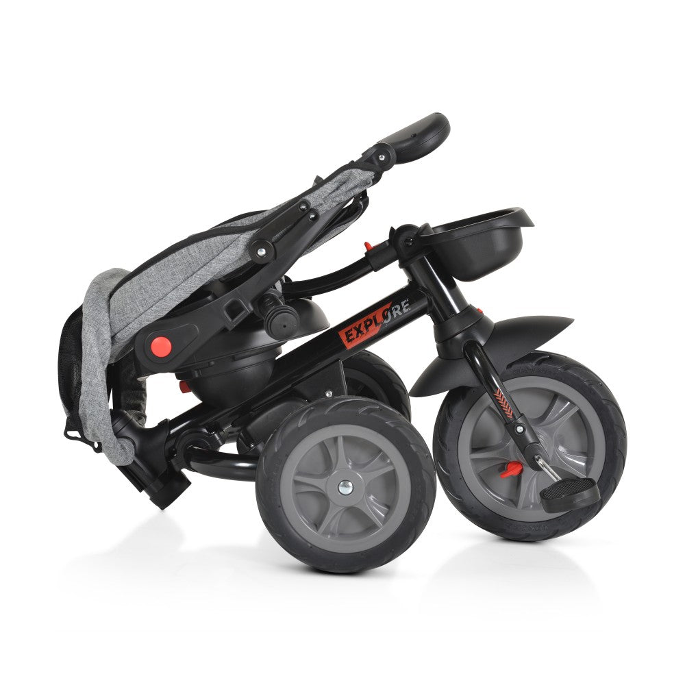 Triciclo Byox Explore con Manubrio Pieghevole Grigio