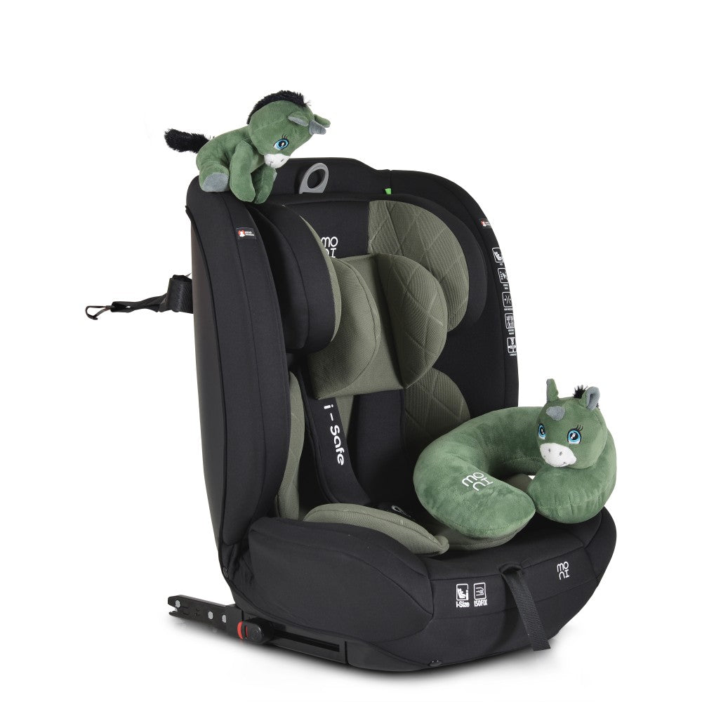 Moni Seggiolino Auto Isafe ISOFIX I-Size 76-150cm Verde