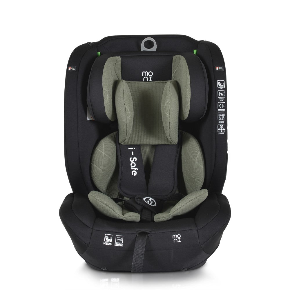 Moni Seggiolino Auto Isafe ISOFIX I-Size 76-150cm Verde
