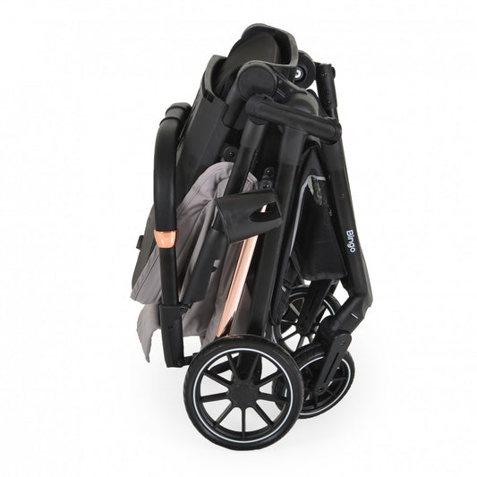 Passeggino Moni Bingo Fronte Mamma e Fronte Strada con Coprigambe, Zaino e Porta Biberon Omologato 0/22kg Grigio