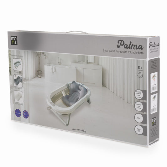 Moni Bagnetto Pieghevole Palma con Riduttore e Spugna Rosa