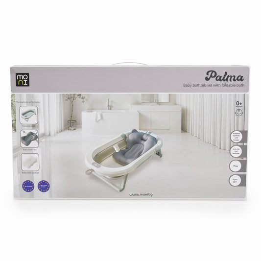 Moni Bagnetto Pieghevole Palma con Riduttore e Spugna Grigio