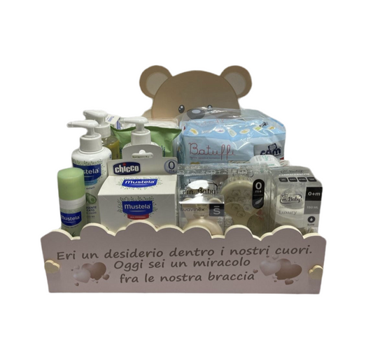 Cesto Nascita Mustela Vari Colori Disponibili Completo di Prodotti