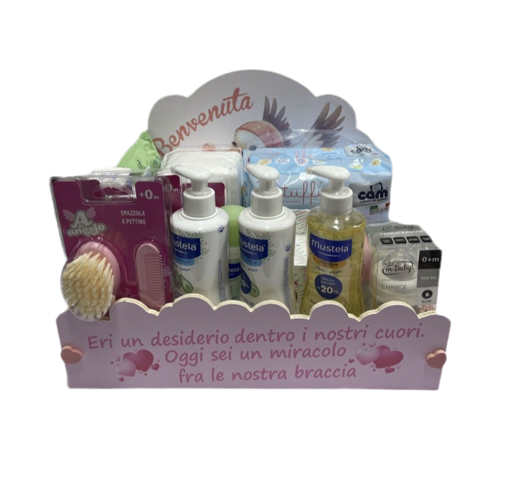 Cesto Nascita Mustela Vari Colori Disponibili Completo di Prodotti