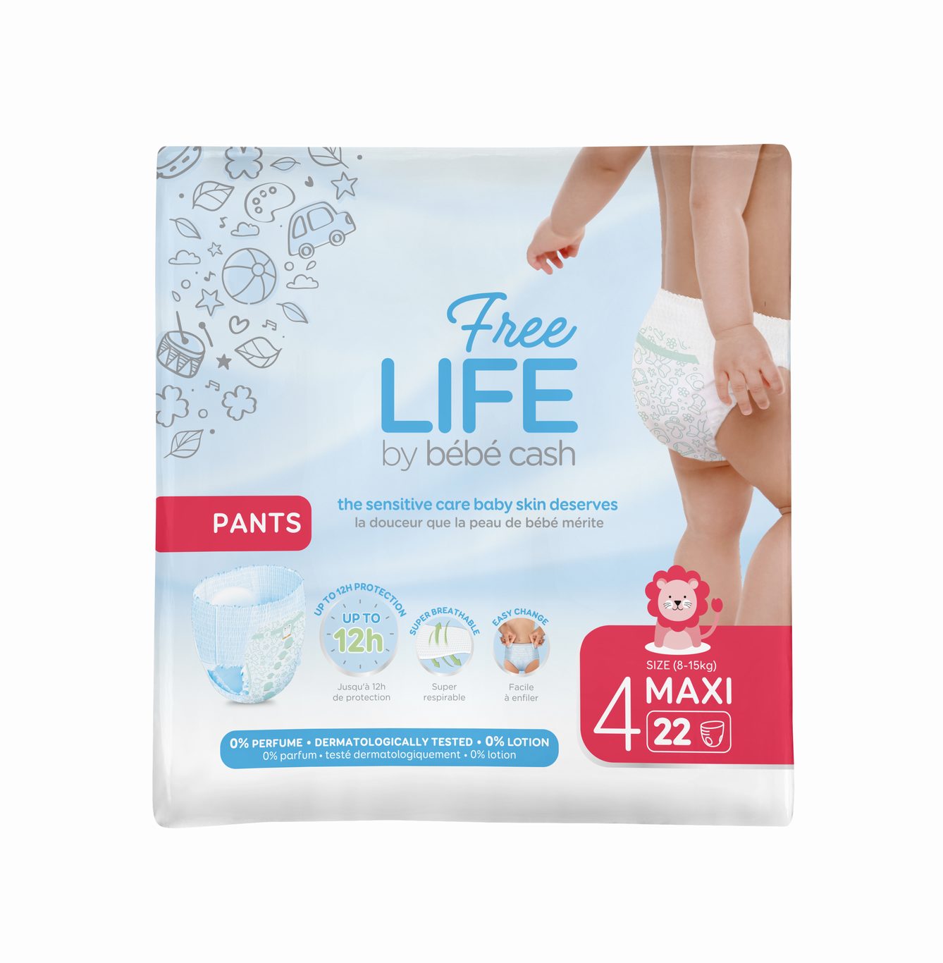 Freelife Pannolini Mutandina Taglia 4 da 8 a 15 kg Conf. 22 pz