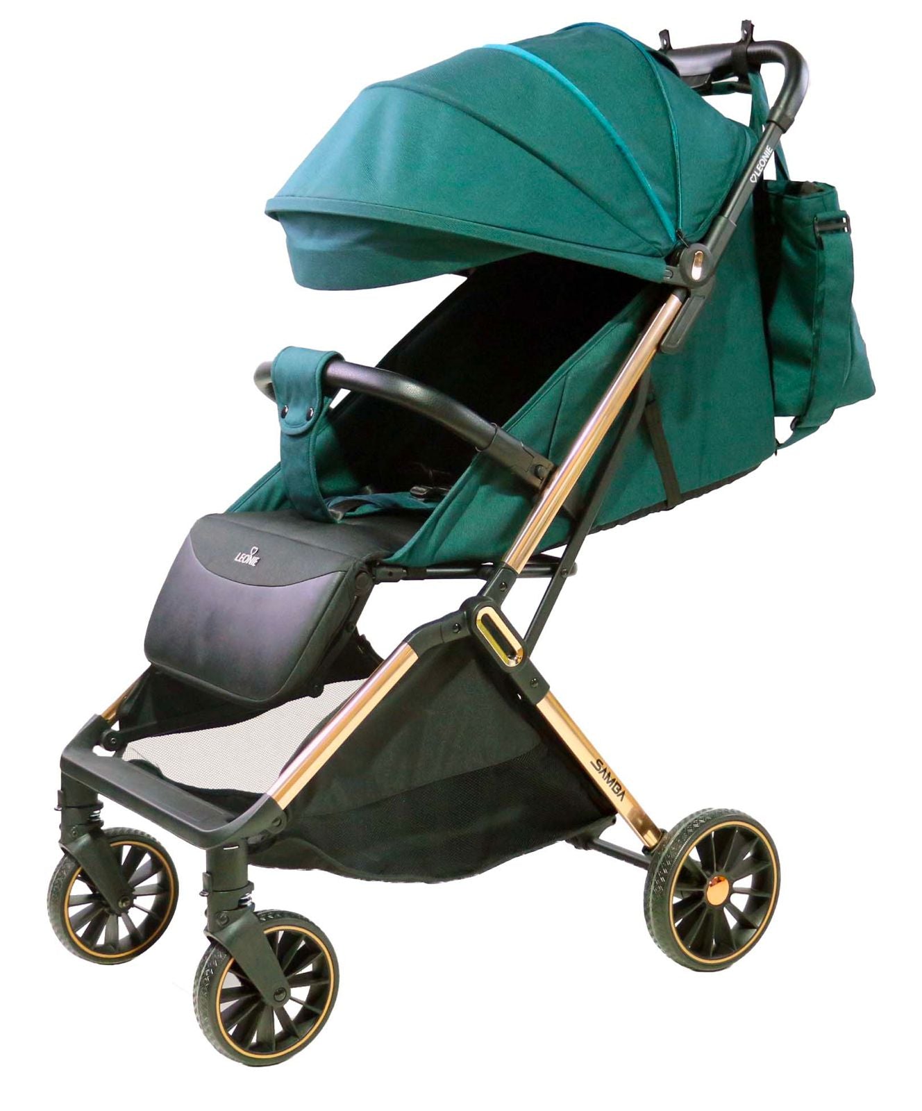 Passeggino Leggero Leonie Samba Chiusura Automatica Completo di Borsa Omologato 0/22kg Vari Colori