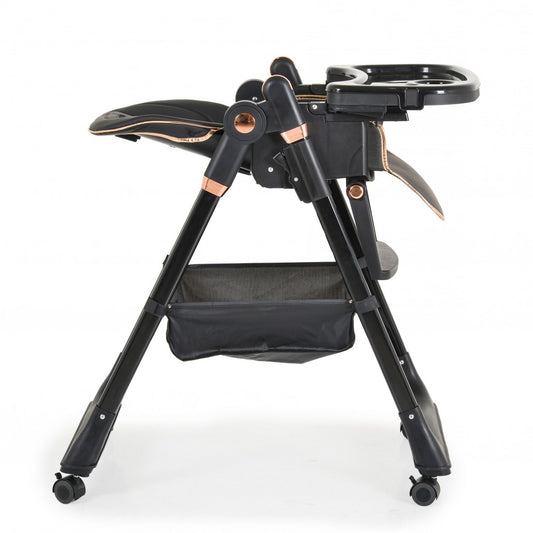 Sediolone Pappa Moni Lindo Nero + Bavaglino e Posate in Silicone OMAGGIO