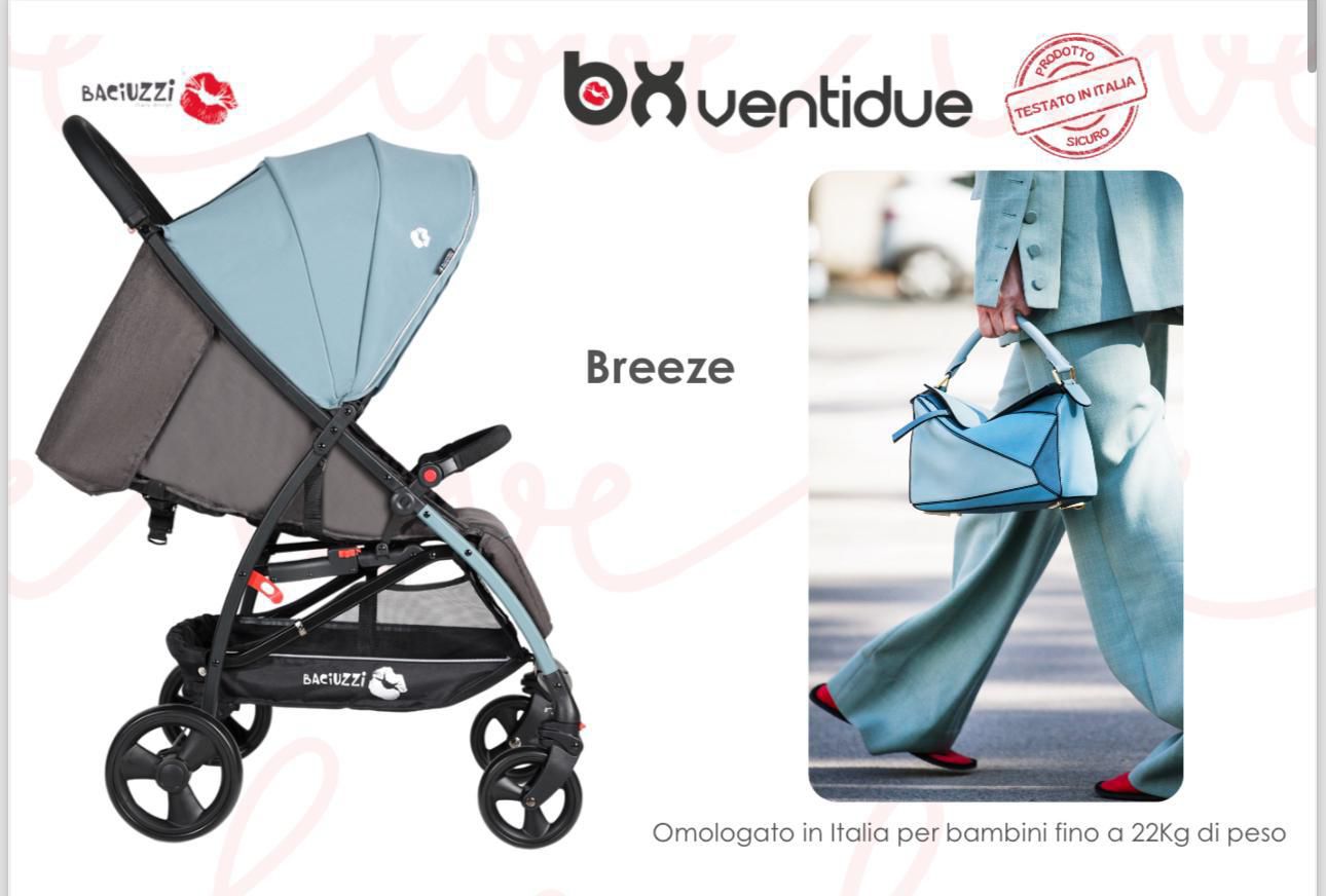 Passeggino Leggero Baciuzzi BX VentiDue con Zaino, Vari Colori 0/22kg