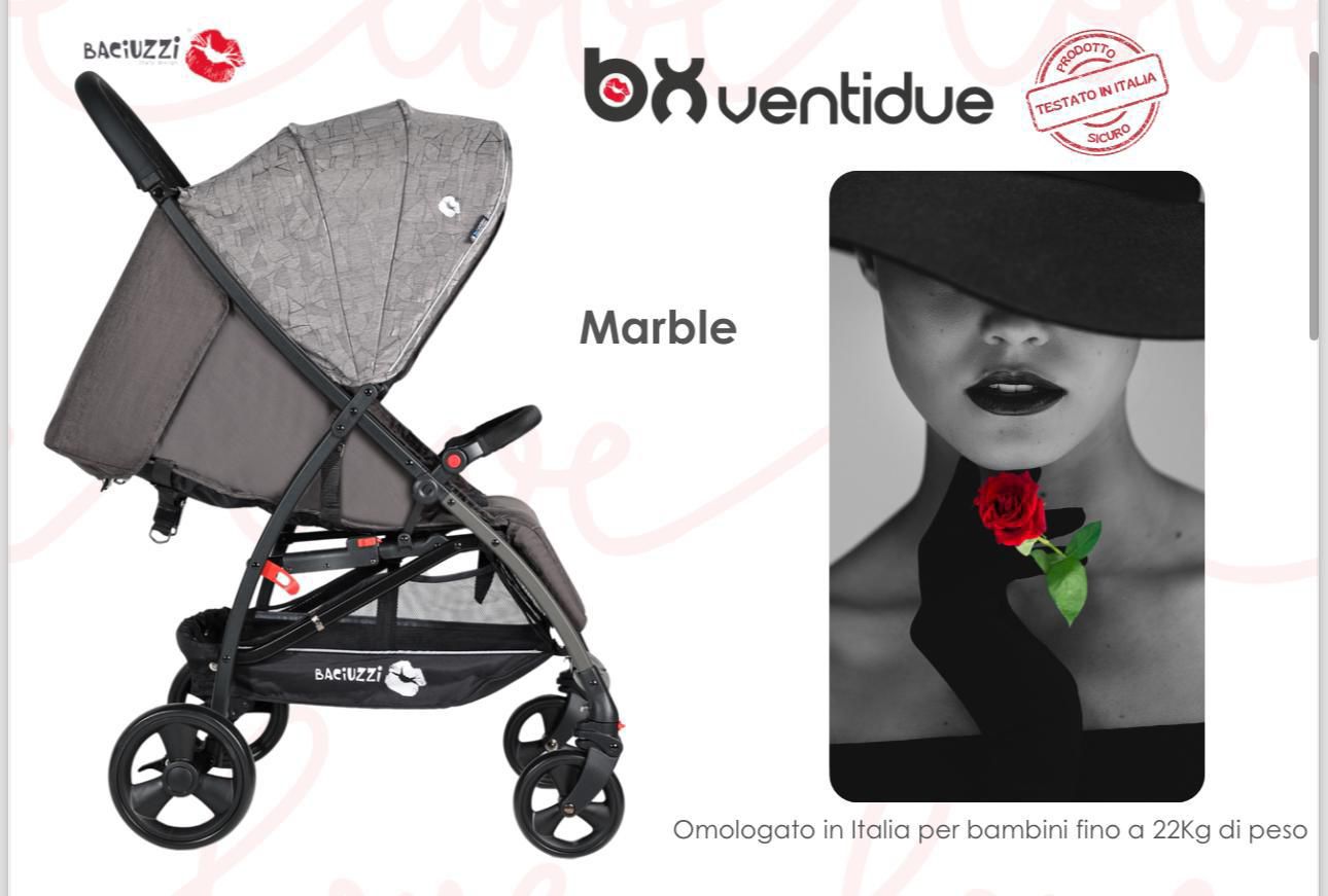 Passeggino Leggero Baciuzzi BX VentiDue con Zaino, Vari Colori 0/22kg