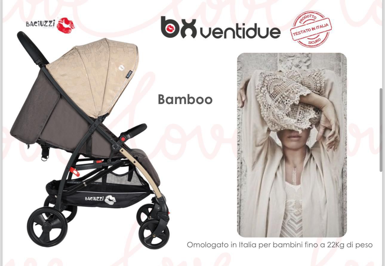 Passeggino Leggero Baciuzzi BX VentiDue con Zaino, Vari Colori 0/22kg