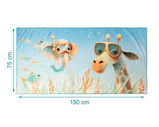 Kiokids Asciugamano da spiaggia in microfibra per bambini Blu