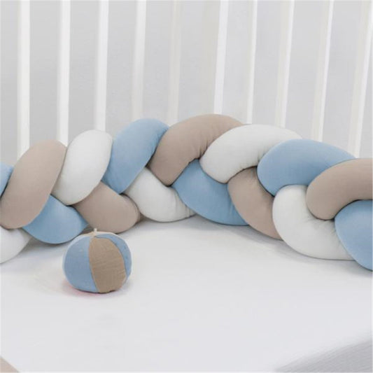 Bibo Treccia Paracolpi 215 cm Tricolore Azzurro-Beige-Bianco