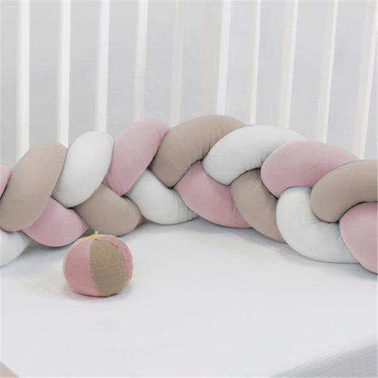 Bibo Treccia Paracolpi 215 cm Tricolore Rosa-Beige-Bianco