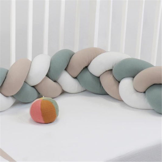 Bibo Treccia Paracolpi 215 cm Tricolore Verde-Beige-Bianco