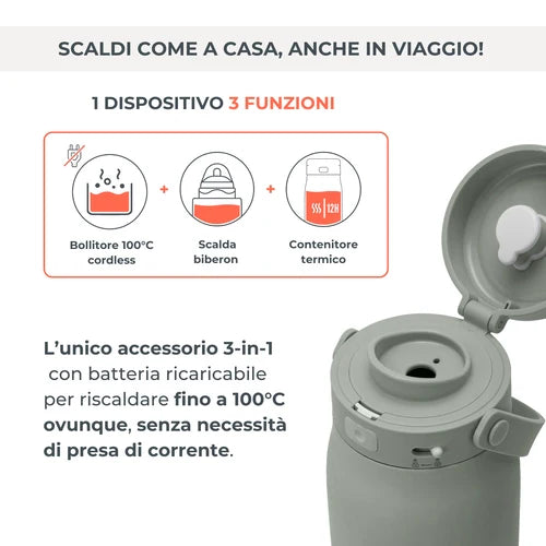 Nuvita Hot'n'Go Bollitore Acqua e Scalda Latte Portatile