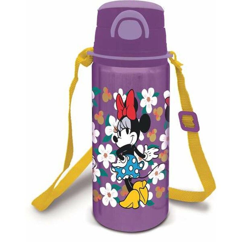 Borraccia in Alluminio Minnie da 730ml con Cannuccia in Silicone e Tracolla