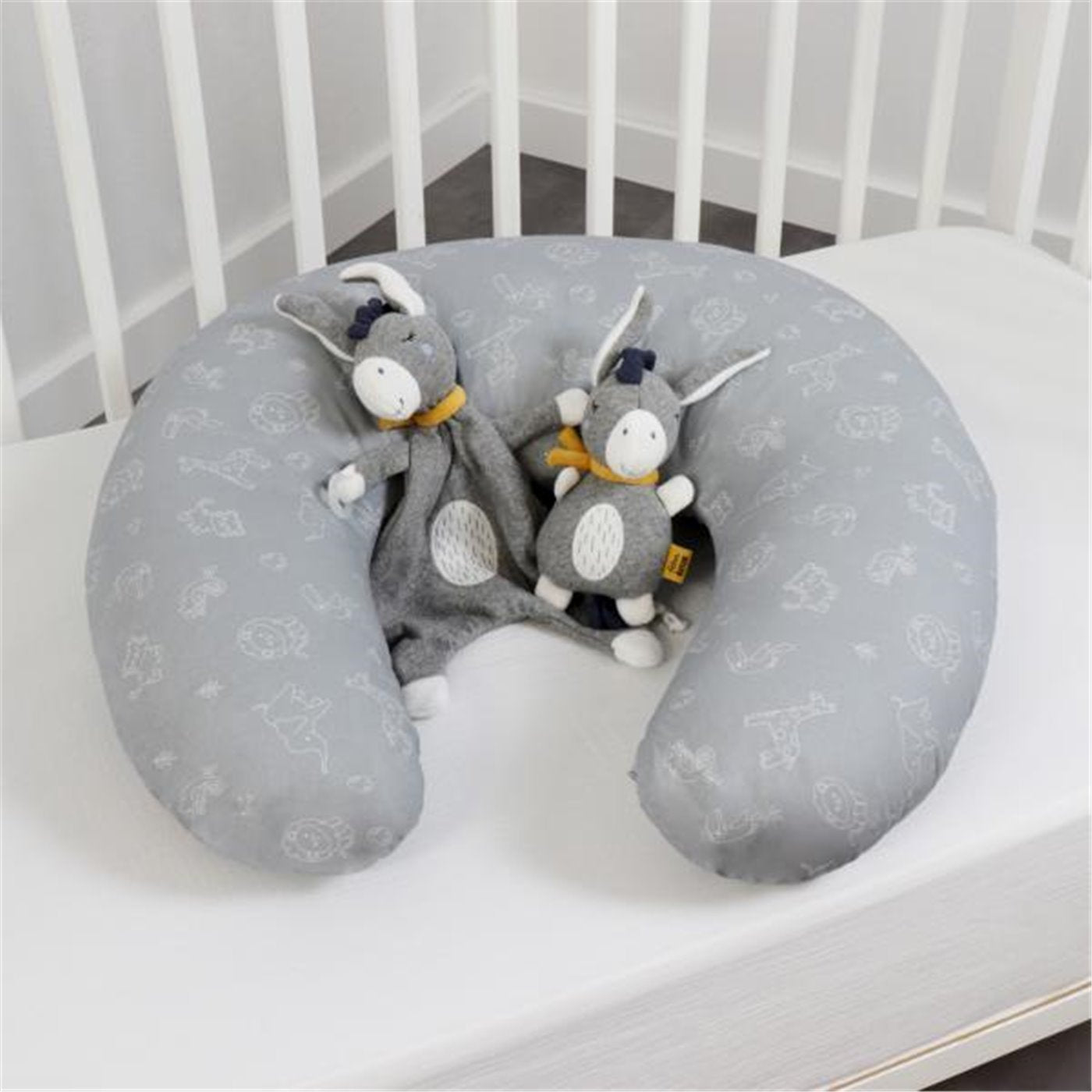 Bibo Cuscino Allattamento Jungle Grigio