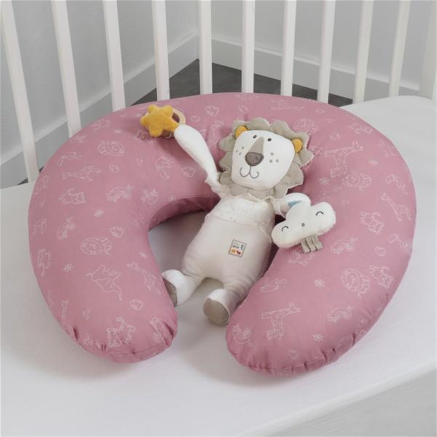 Bibo Cuscino Allattamento Jungle Rosa