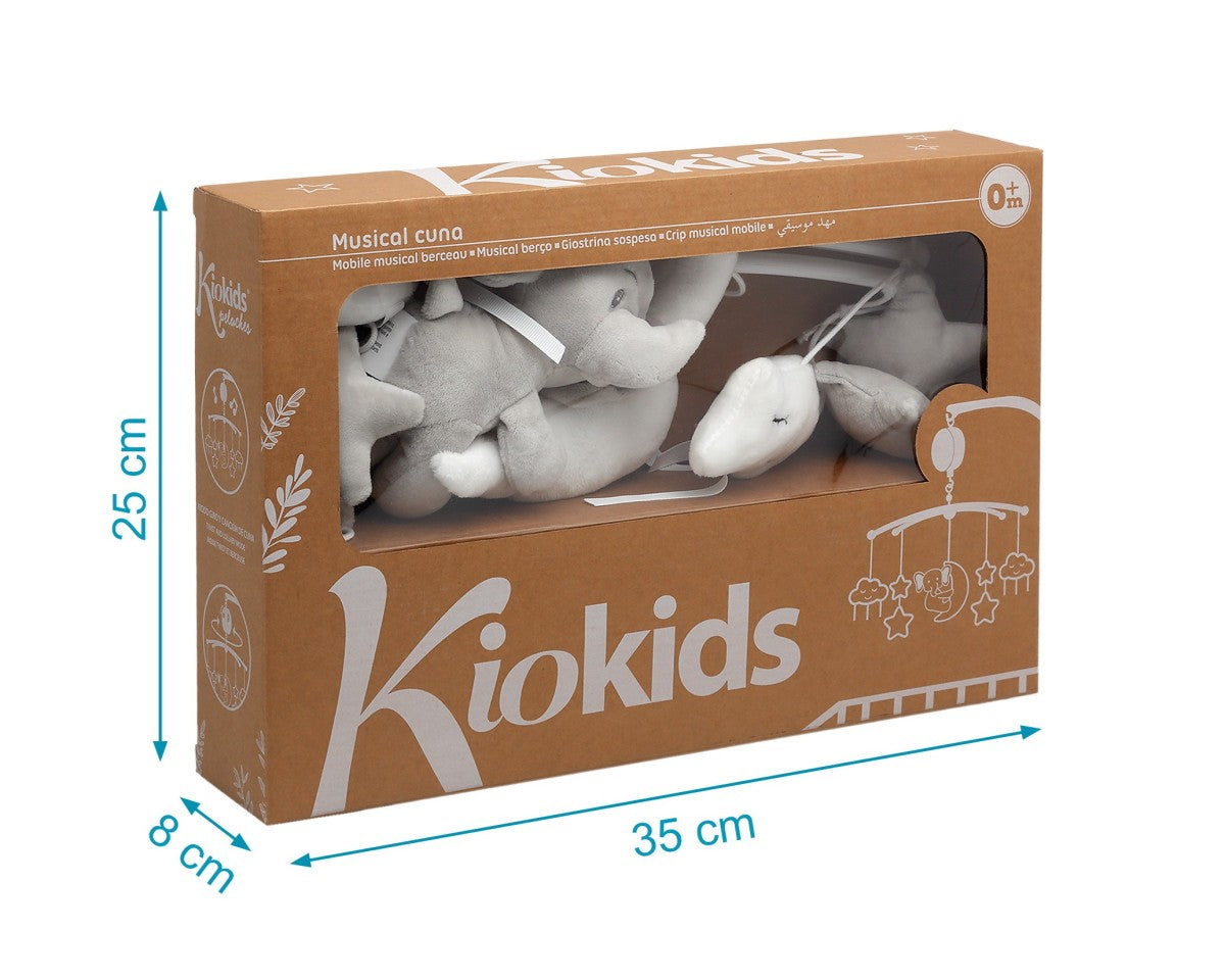 Kiokids Giostrina Musicale Culla Elefante Grigio