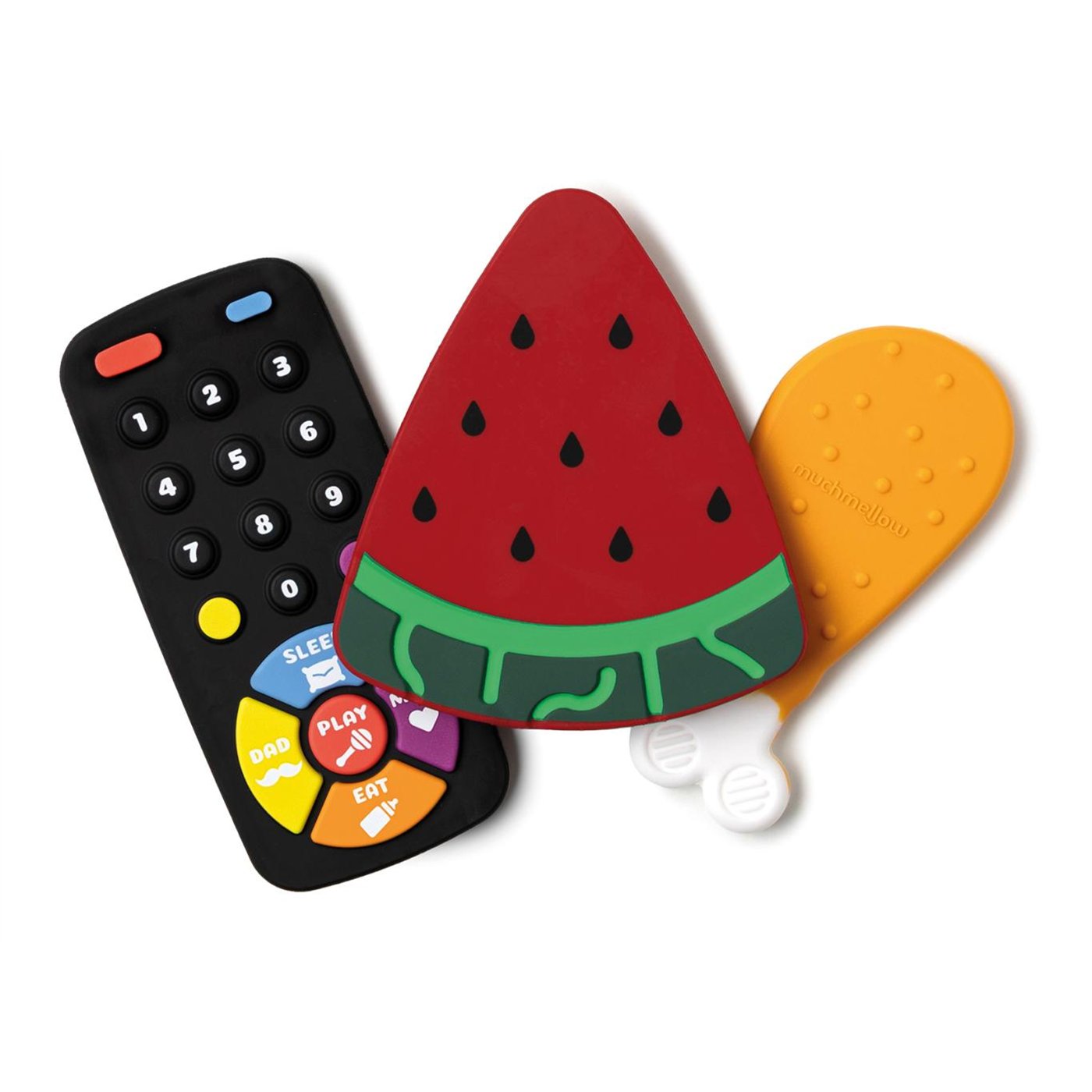 Muchmellow Massaggiagengive in Silicone set 3pz Anguria-Pollo-Telecomando