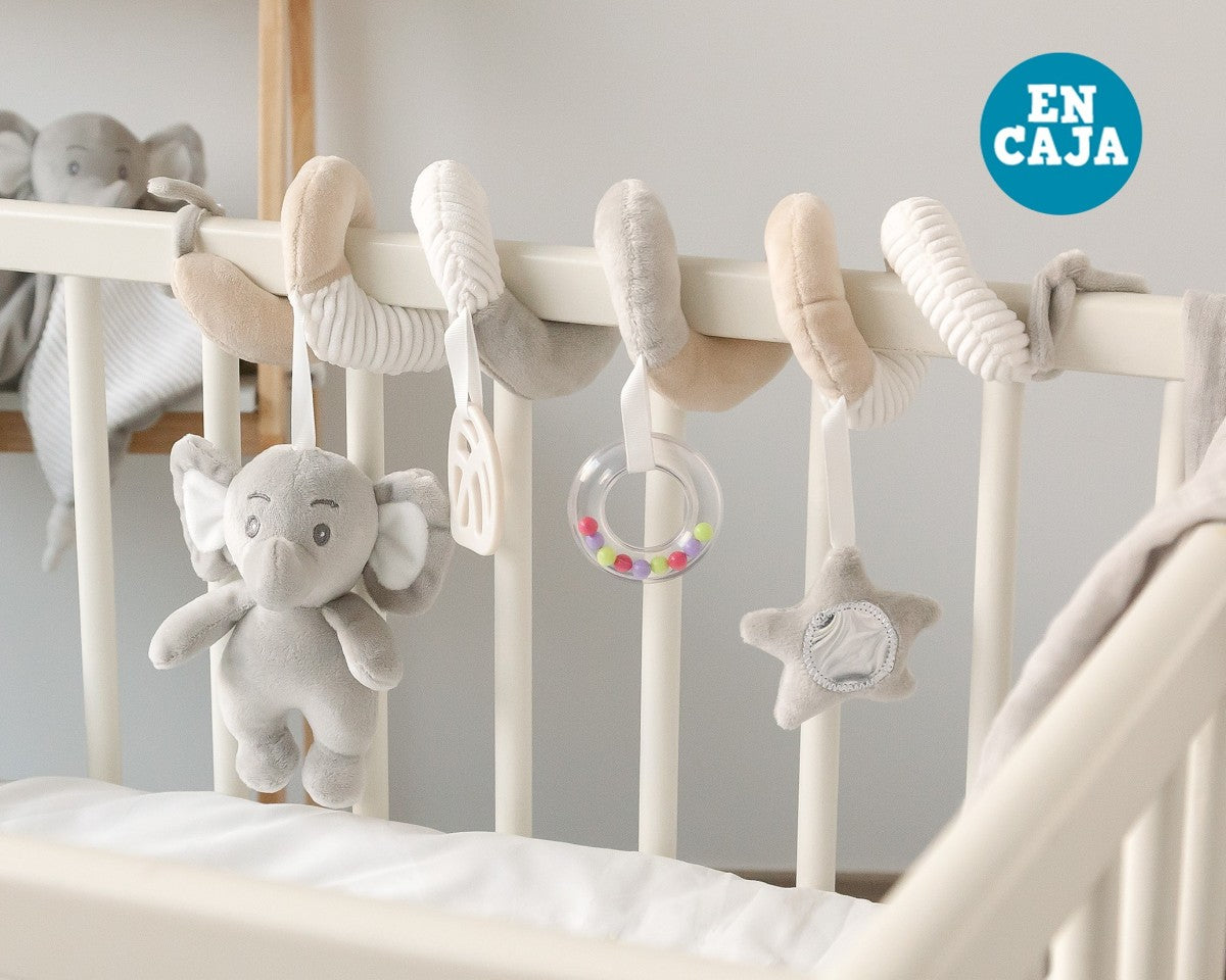 Kiokids Peluche Spirale Elefante Grigio e Beige 35cm