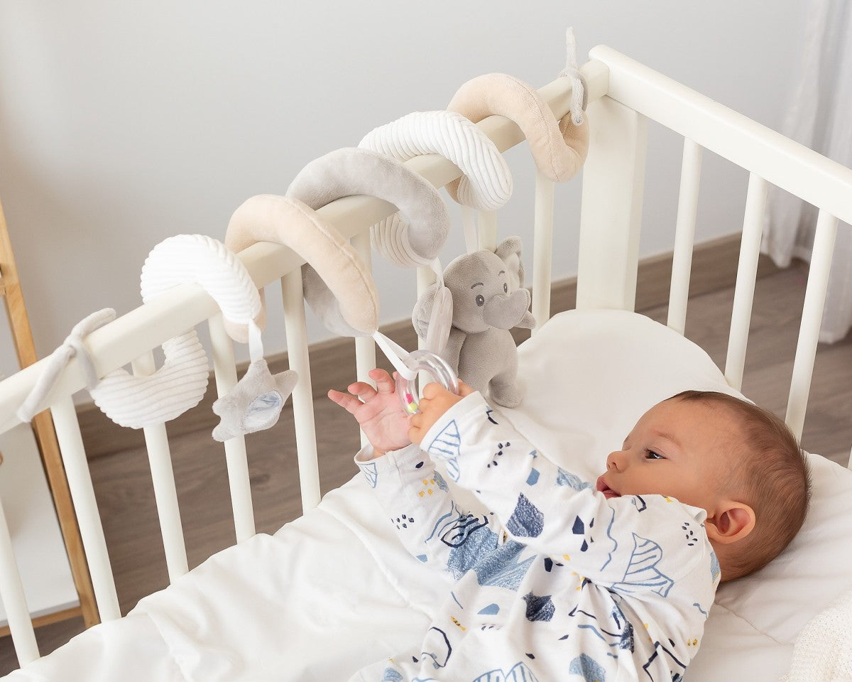 Kiokids Peluche Spirale Elefante Grigio e Beige 35cm