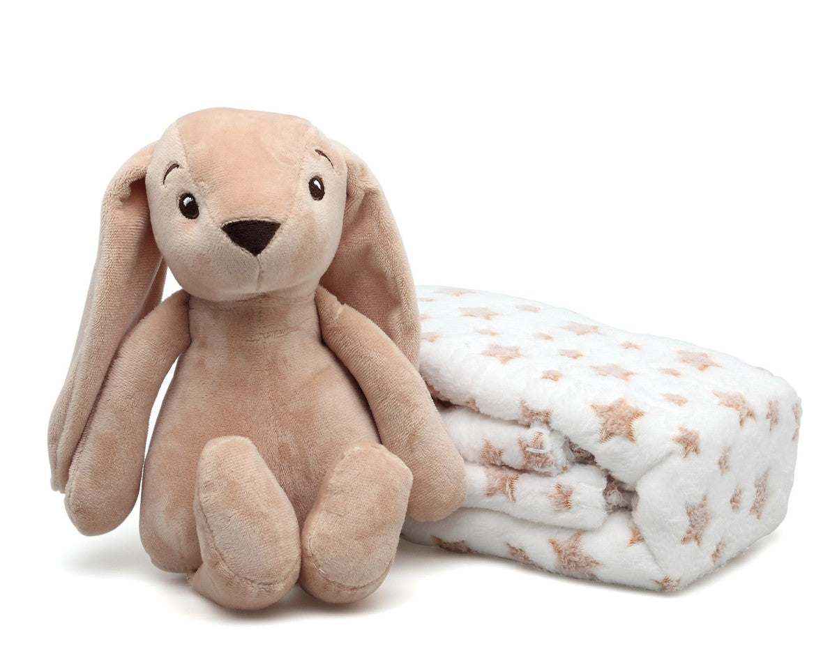 Copertina con Peluce Coniglietto Marrone Kiokids 100x100