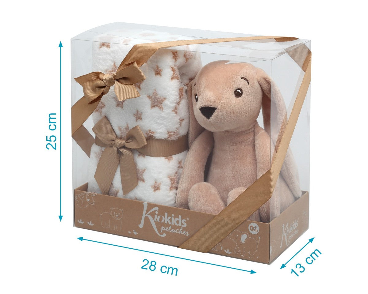 Copertina con Peluce Coniglietto Marrone Kiokids 100x100