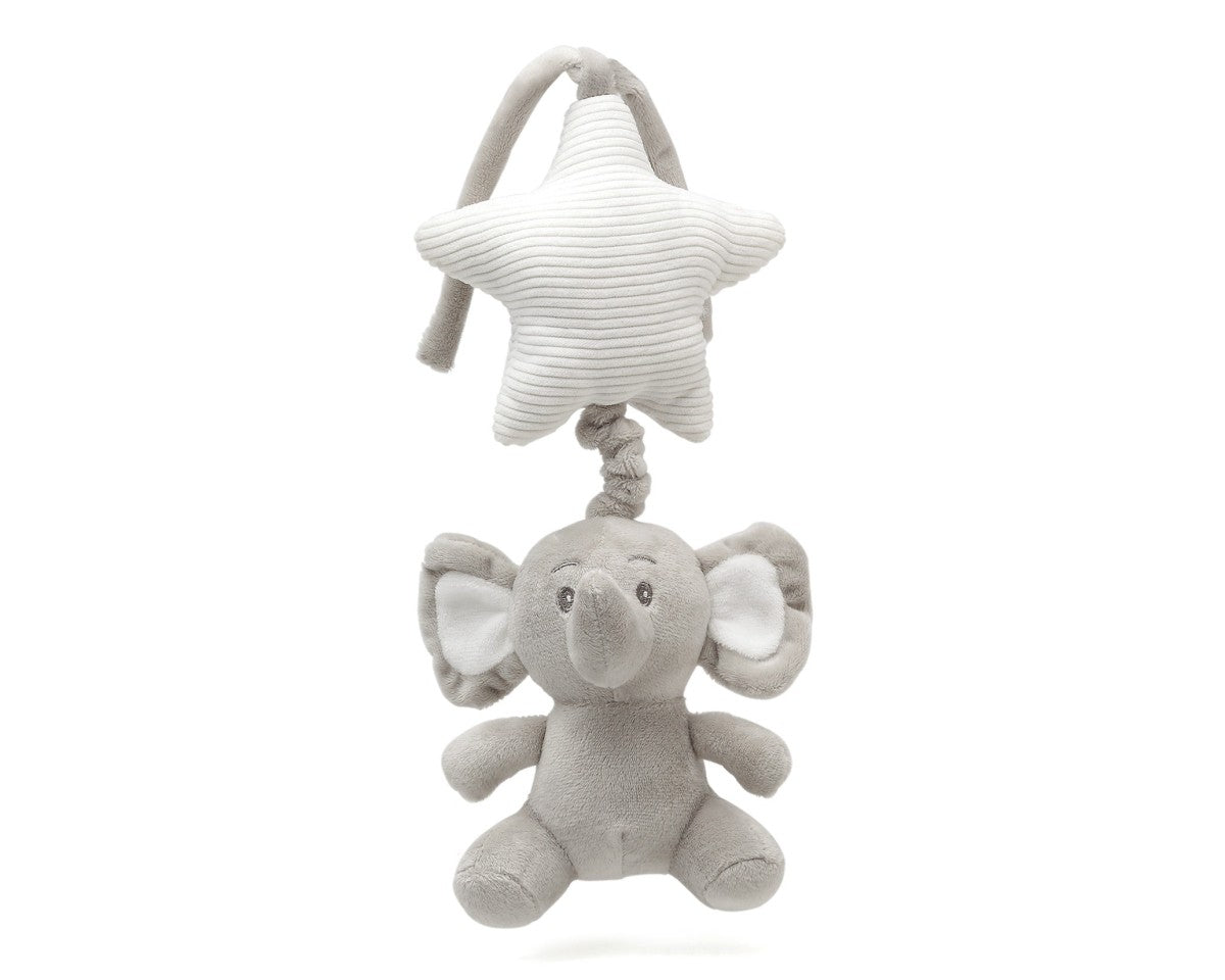Kiokids Peluche Carillon Elefante Grigio Musicale per Culla
