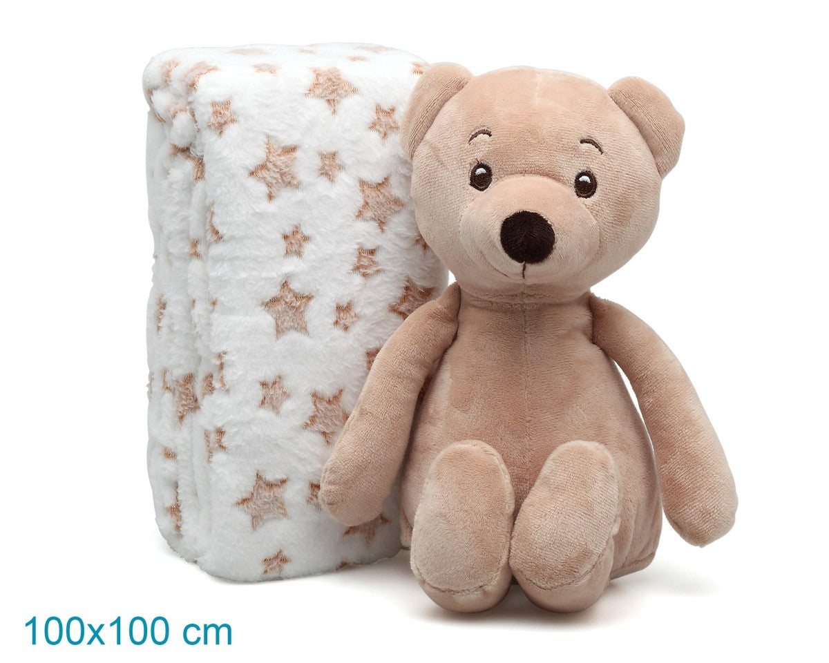 Copertina con Peluche Orso Kiokids 100x100