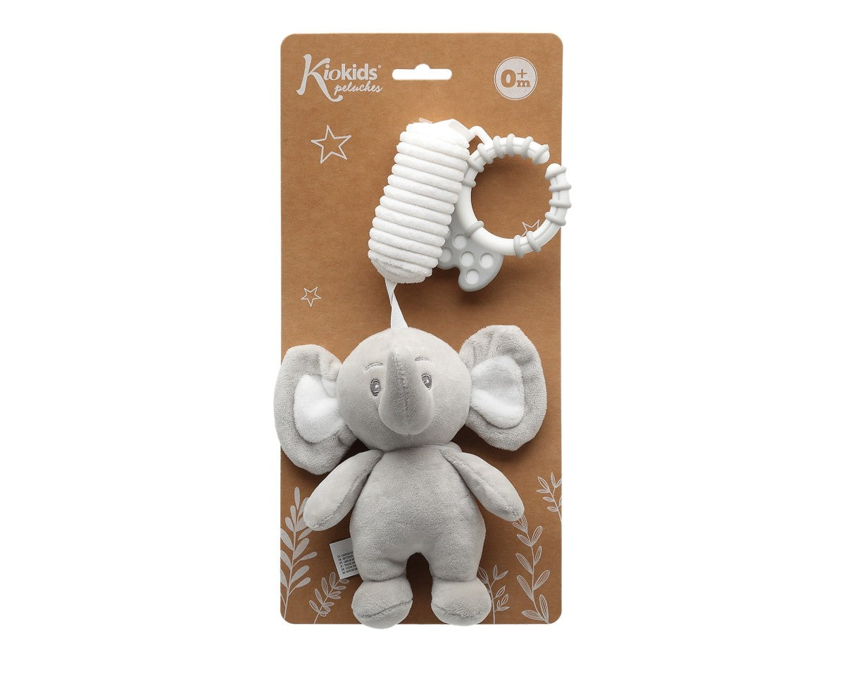 Kiokids Peluche Sonaglino Elefante Grigio per Culla