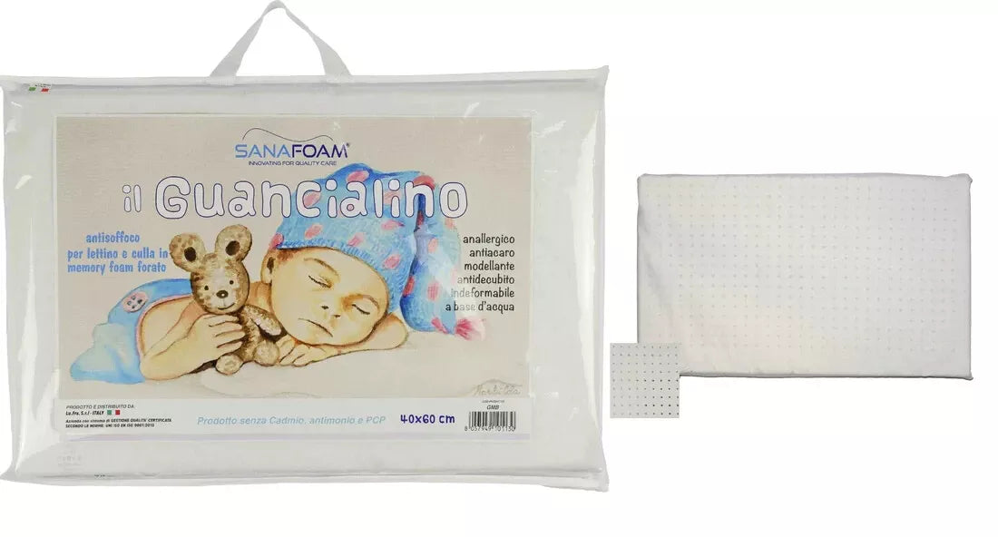 Guancialino Culla Sanafoam in Memory Foam Traspirante