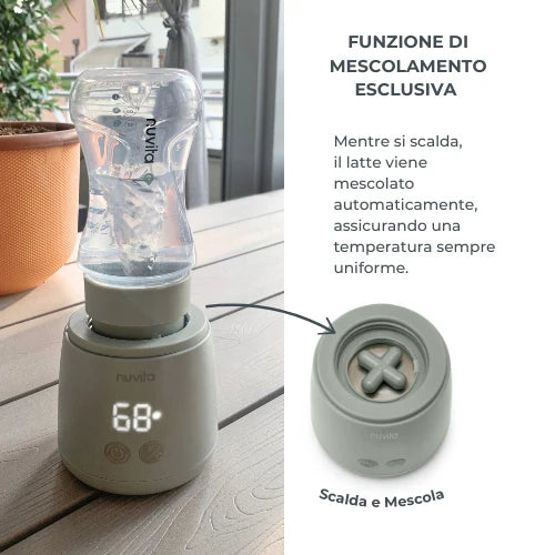 Nuvita Scaldabiberon Portatile Universale Mix70 con Funzione Scalda e Mescola 70 Gradi