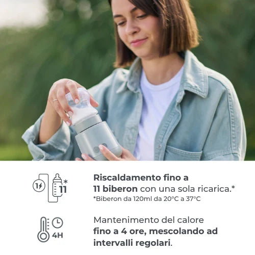 Nuvita Scaldabiberon Portatile Universale Mix70 con Funzione Scalda e Mescola 70 Gradi