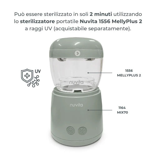 Nuvita Scaldabiberon Portatile Universale Mix70 con Funzione Scalda e Mescola 70 Gradi