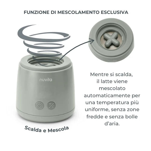Nuvita Scaldabiberon Portatile con Funzione Scalda e Mescola Warm'n'Mix