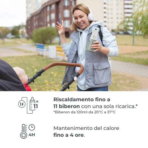 Nuvita Scaldabiberon Portatile con Funzione Scalda e Mescola Warm'n'Mix