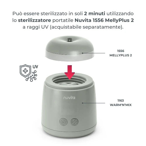 Nuvita Scaldabiberon Portatile con Funzione Scalda e Mescola Warm'n'Mix