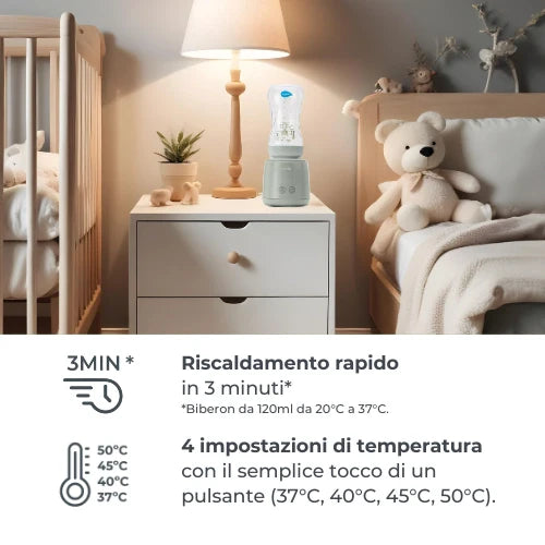 Nuvita Scaldabiberon Portatile con Funzione Scalda e Mescola Warm'n'Mix