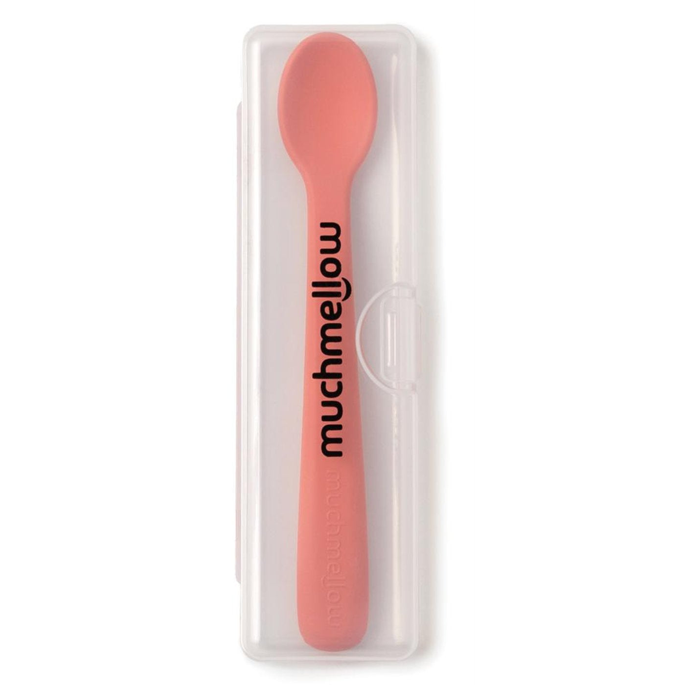 Muchmellow Set 2 pezzi cucchiai in silicone con custodia arancio e pesca