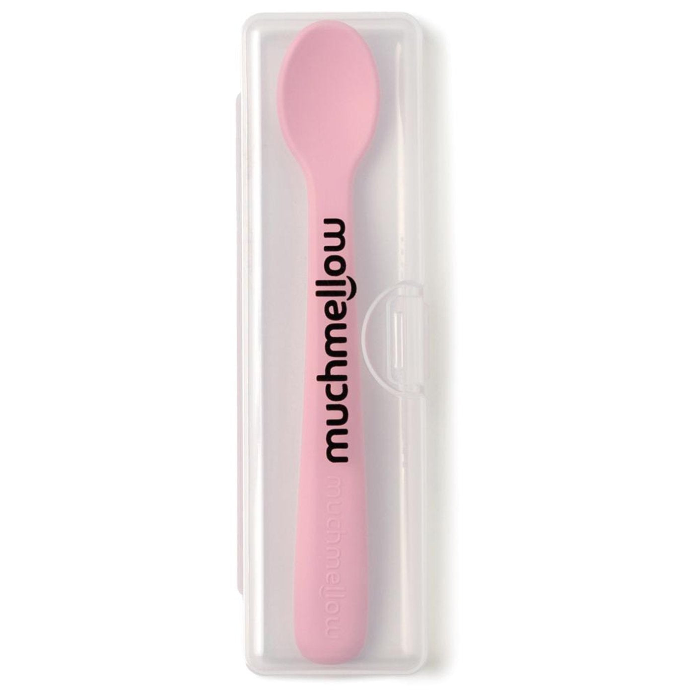 Muchmellow Set 2 pezzi cucchiai in silicone con custodia rosa e rosso