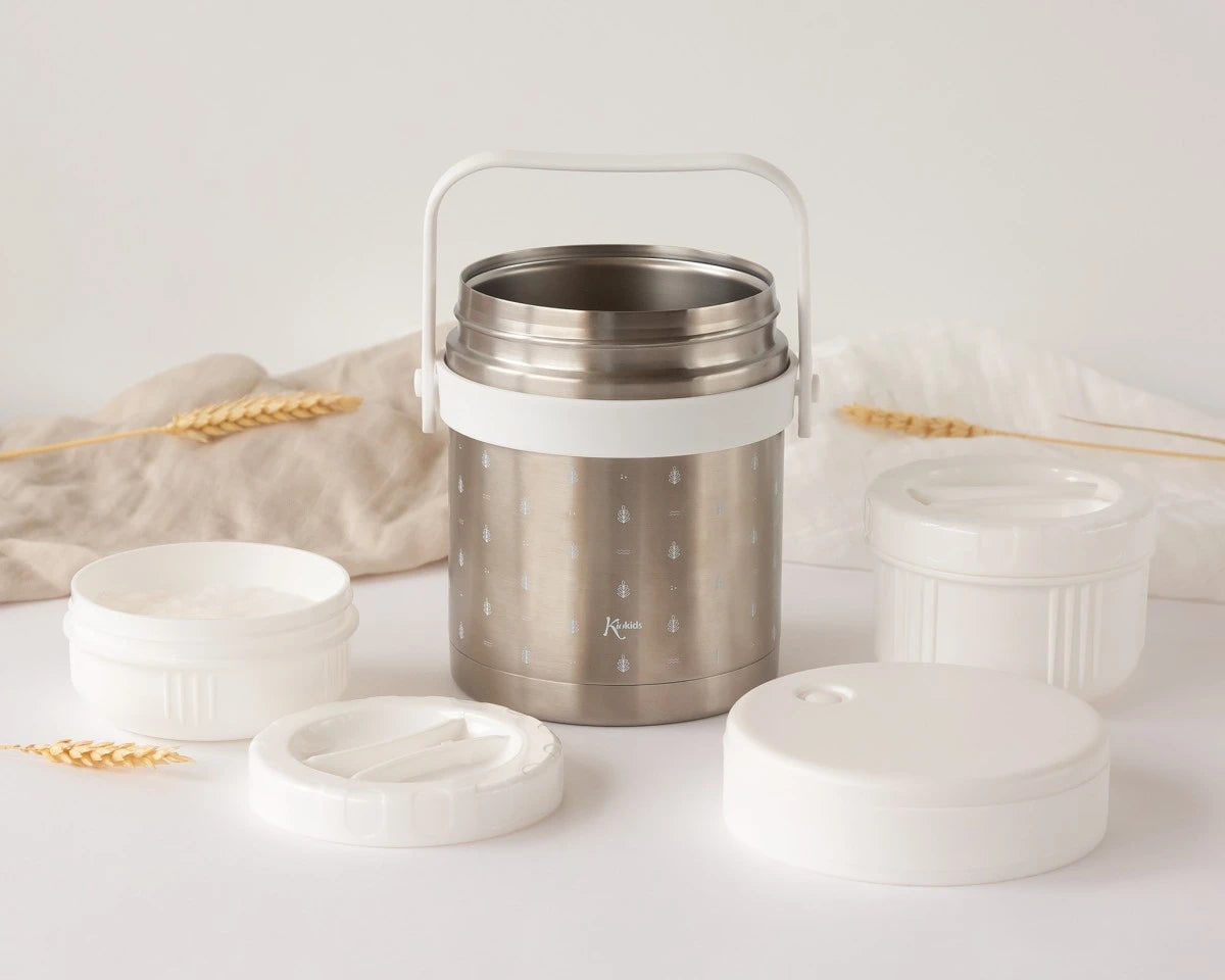 Kiokids Thermos in Acciaio Doppio Scompartimento 300ml+400ml
