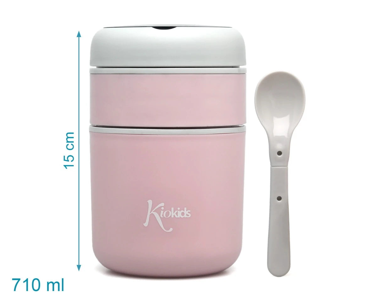 Kiokids Thermos 710ml Doppio Scompartimento in Acciaio Vari Colori