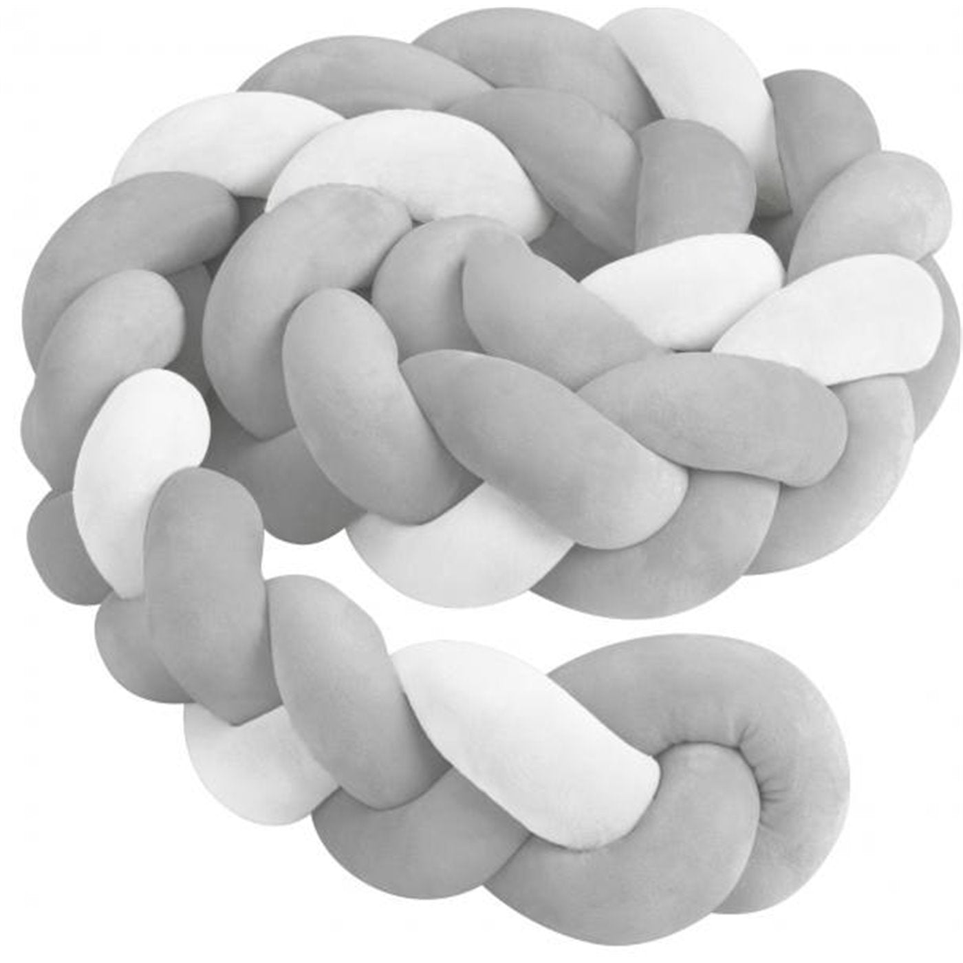 Bibo Treccia Paracolpi 215 cm Bicolore Grigio-Bianco